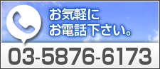 お気軽にお電話下さい 03-5876-6173